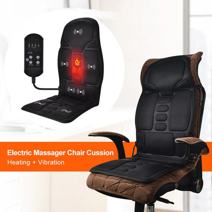 Electric Massage Seat Topper | Full Back & Neck Massager with Heat for Office & Car