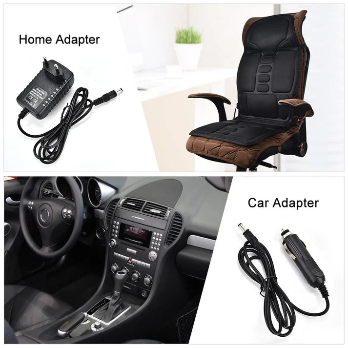 Electric Massage Seat Topper | Full Back & Neck Massager with Heat for Office & Car