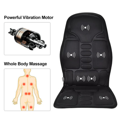 Electric Massage Seat Topper | Full Back & Neck Massager with Heat for Office & Car